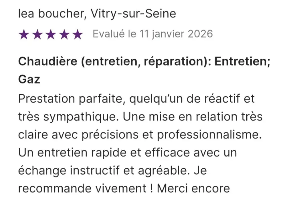 Avis clients satisfaits EAUBIGAZ